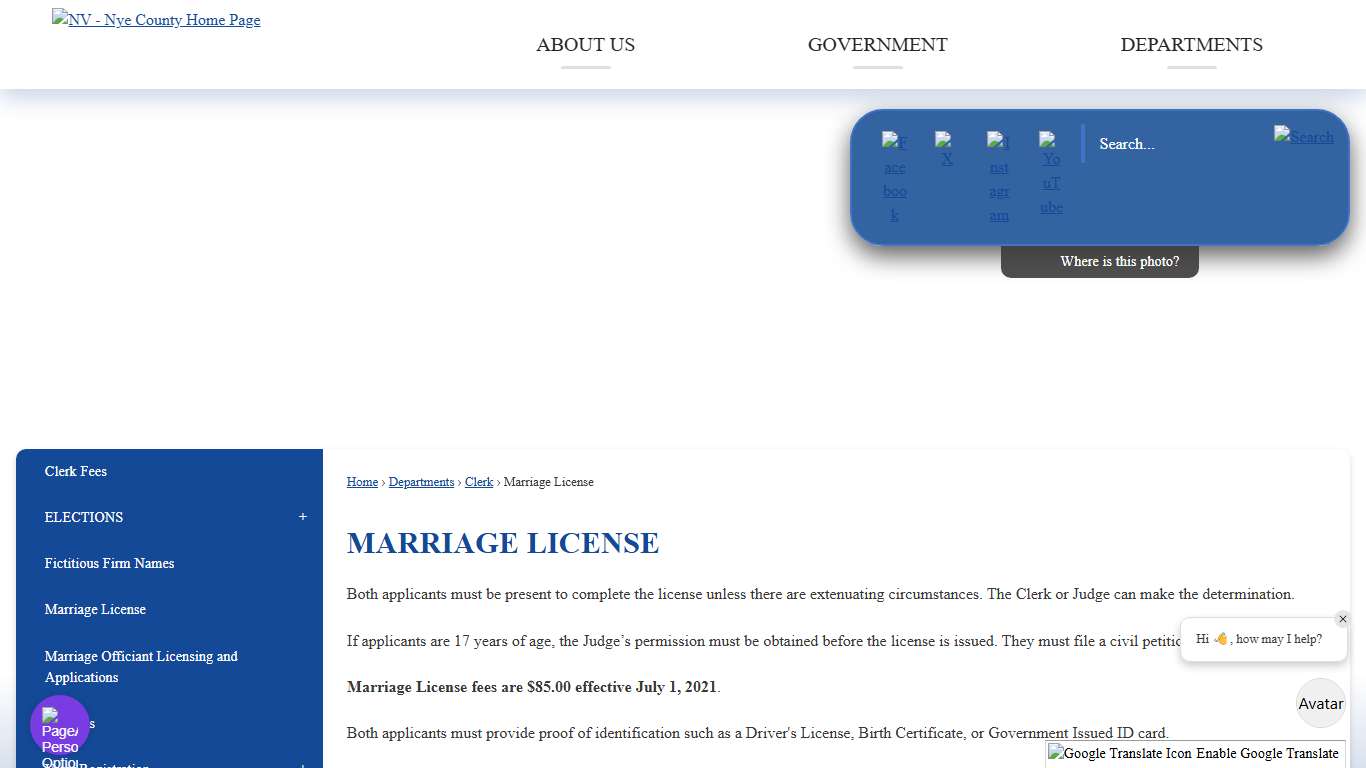 Marriage License Nye County, NV Official Website