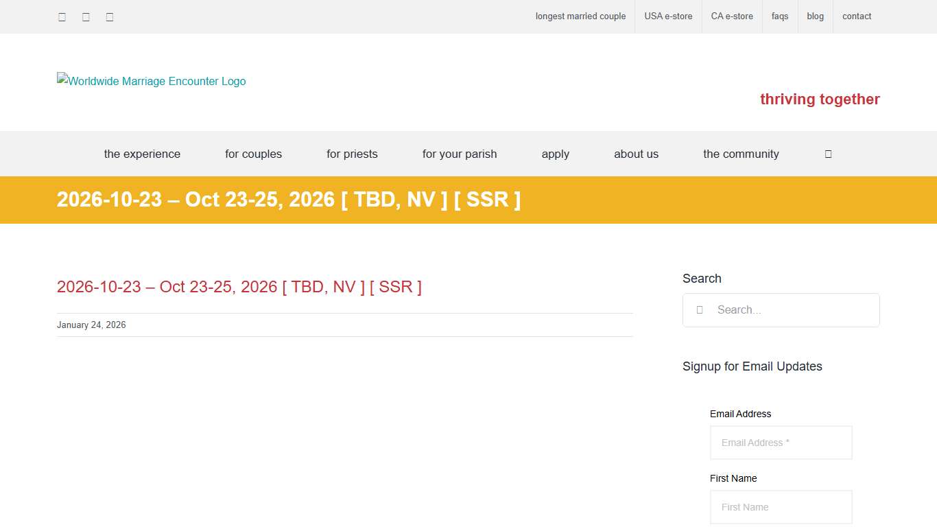 2026-10-23 - Oct 23-25, 2026 [ TBD, NV ] [ SSR ] - Worldwide Marriage Encounter